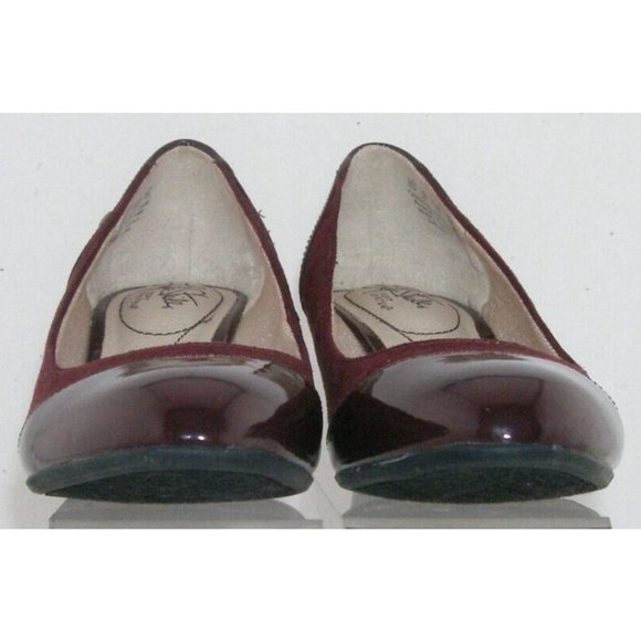 Lifestride Dreams burgundy man made almond toe slip on wedge heels 8M 38 - Picture 3 of 10